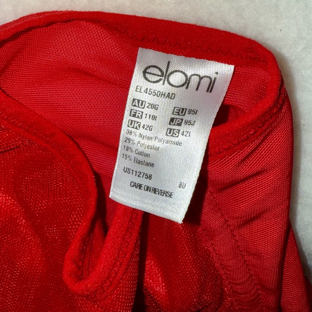 Elomi Priya 42I unlined underwire 3-part cup full figure bra $72 NWOT - Picture 4 of 14
